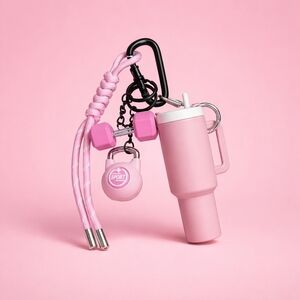 Pink Keychain Set with Accessories